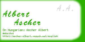 albert ascher business card